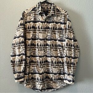 WOOLRICH L MEN'S Heavy FLANNEL VTG FLY FISHING CREEL TROUT OUTDOORSMAN SHIRT